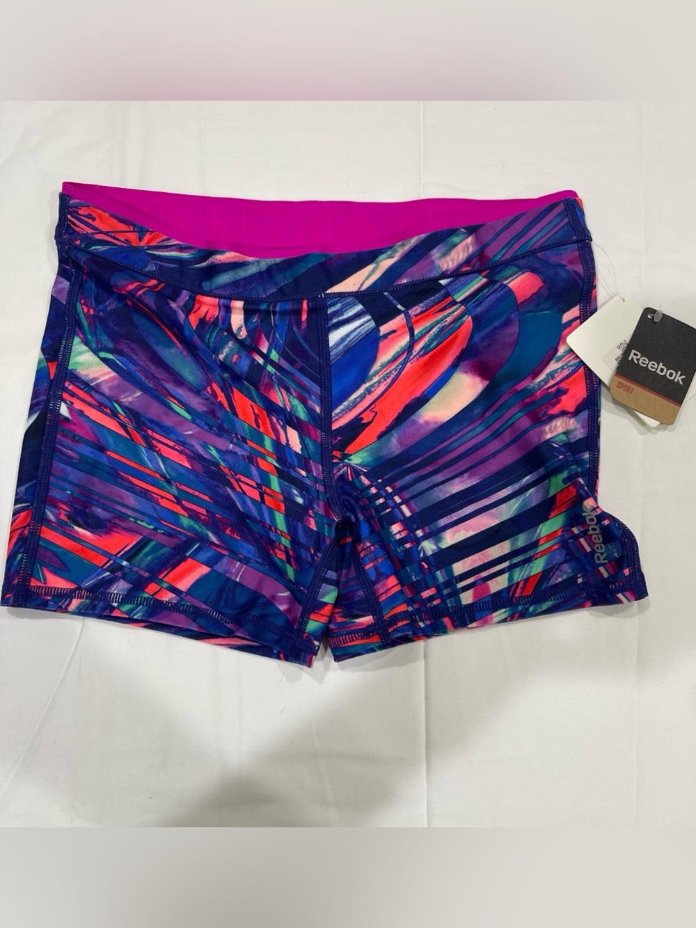 Reebok Girls Purple Multi Athletic Shorts 10/12